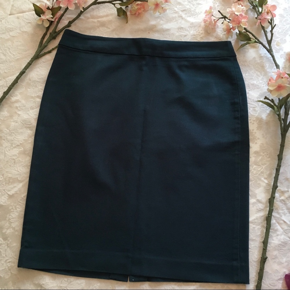LOFT teal straight skirt